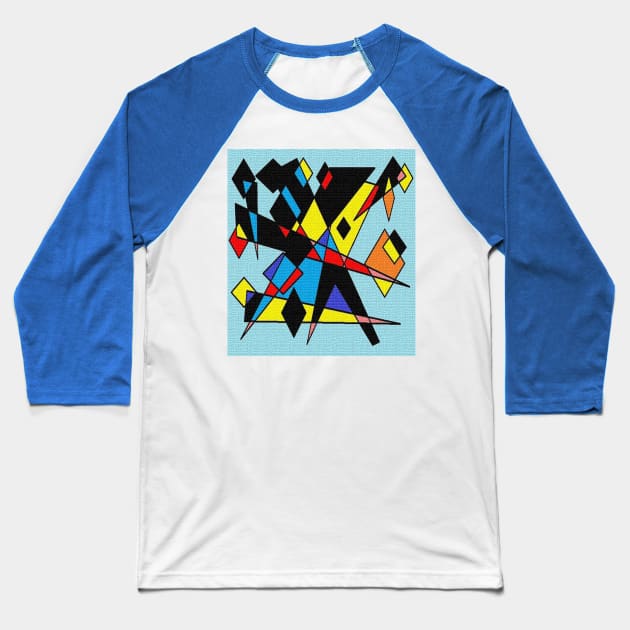 Black blue and yellow Baseball T-Shirt by osileig